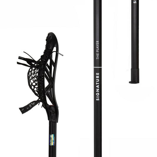 Carbon Pro Defensive Complete Lacrosse Stick | 60" | Black Signature Lacrosse